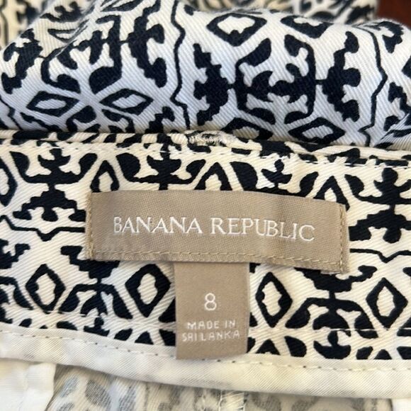 Banana Republic black white patterned shorts Size 8 Length 14” - Picture 7 of 11